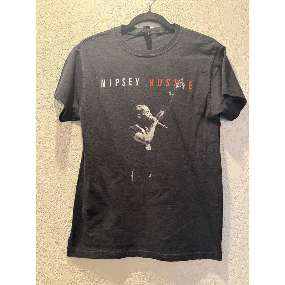 Nipsey Hussle Graphic T‎ Shirt Black Cotton Short Sleeve Mens Size Small